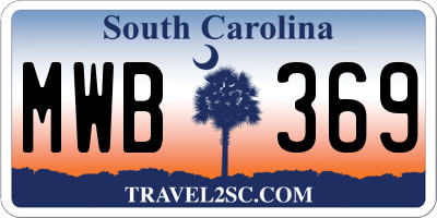 SC license plate MWB369
