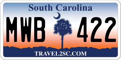 SC license plate MWB422