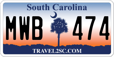 SC license plate MWB474