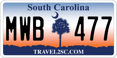 SC license plate MWB477