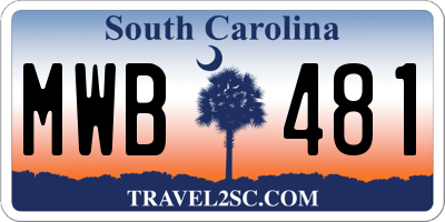 SC license plate MWB481