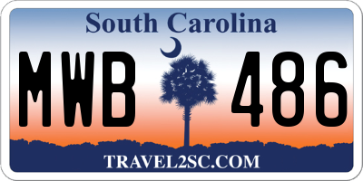 SC license plate MWB486