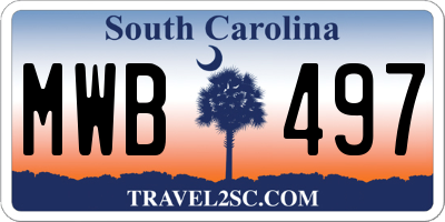 SC license plate MWB497