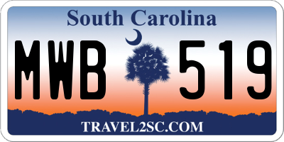 SC license plate MWB519