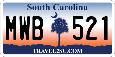 SC license plate MWB521