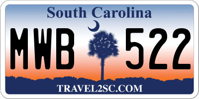 SC license plate MWB522