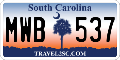 SC license plate MWB537