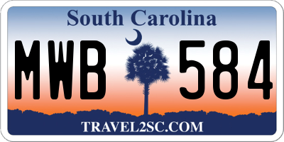 SC license plate MWB584