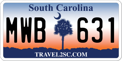 SC license plate MWB631