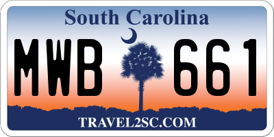 SC license plate MWB661