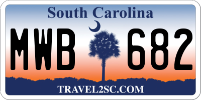SC license plate MWB682