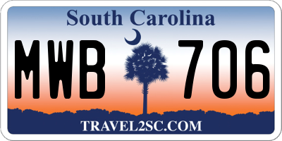 SC license plate MWB706