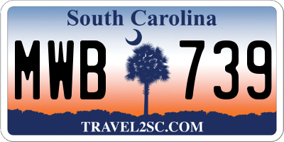 SC license plate MWB739