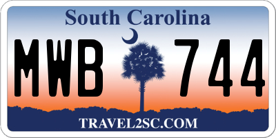 SC license plate MWB744
