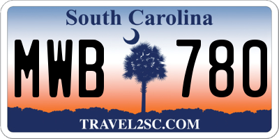 SC license plate MWB780