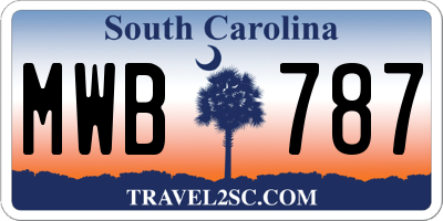 SC license plate MWB787