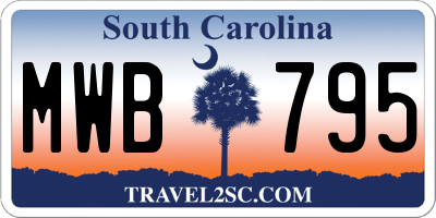 SC license plate MWB795