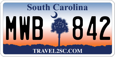 SC license plate MWB842