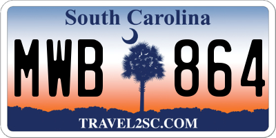 SC license plate MWB864