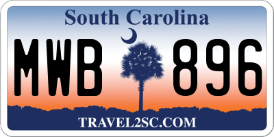 SC license plate MWB896