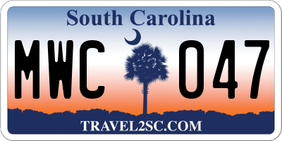 SC license plate MWC047