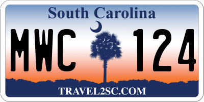 SC license plate MWC124