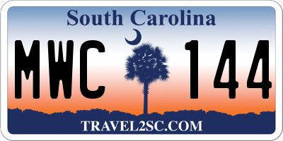 SC license plate MWC144