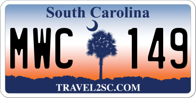 SC license plate MWC149