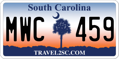 SC license plate MWC459