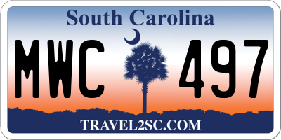 SC license plate MWC497