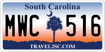 SC license plate MWC516