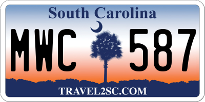 SC license plate MWC587