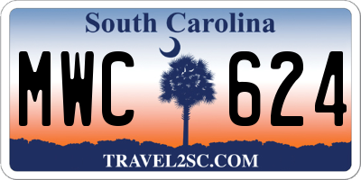 SC license plate MWC624