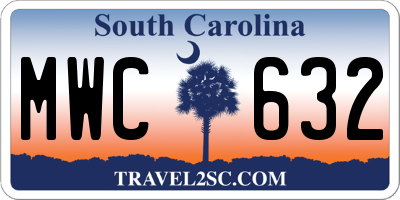 SC license plate MWC632