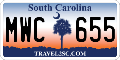 SC license plate MWC655