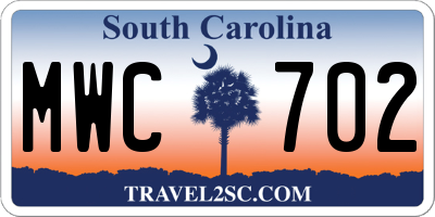 SC license plate MWC702