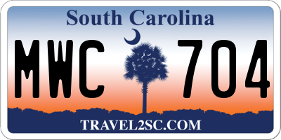 SC license plate MWC704