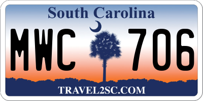 SC license plate MWC706