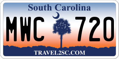 SC license plate MWC720
