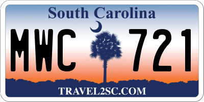 SC license plate MWC721
