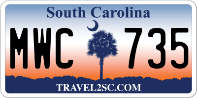 SC license plate MWC735