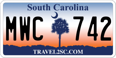 SC license plate MWC742