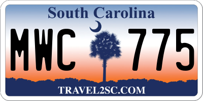 SC license plate MWC775