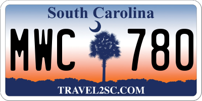 SC license plate MWC780