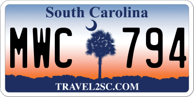 SC license plate MWC794