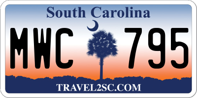 SC license plate MWC795