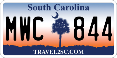 SC license plate MWC844
