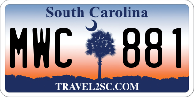 SC license plate MWC881