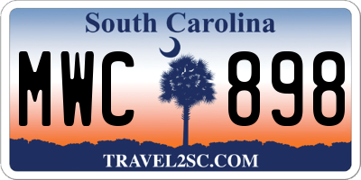 SC license plate MWC898