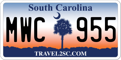 SC license plate MWC955
